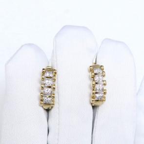 Серьги из лимонного золота ЮЗ Корона с фианитом К1-С5411л фото