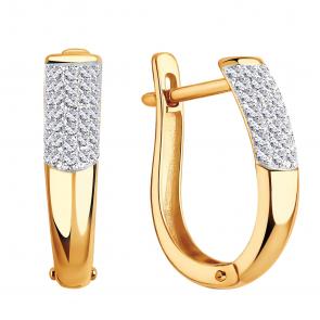 Золотые серьги ЮЗ Корона с фианитом К1-С5484 фото