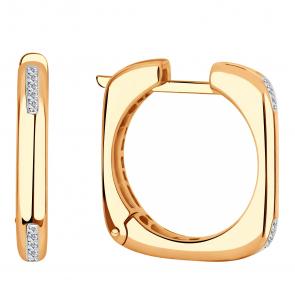 Золотые серьги ЮЗ Корона с фианитом К1-С5554 фото