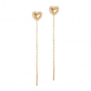 Золотые серьги ЮЗ Корона с фианитом К1-С5649пр фото