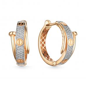 Золотые серьги ЮЗ Корона с фианитом К1-С5702 фото