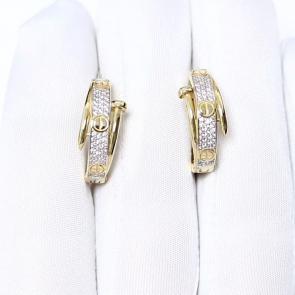 Серьги из лимонного золота ЮЗ Корона с фианитом К1-С5702л фото