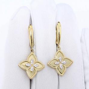 Серьги из лимонного золота ЮЗ Корона с фианитом К1-С5775л фото