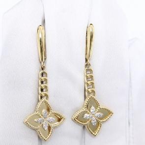 Серьги из лимонного золота ЮЗ Корона с фианитом К1-С5776л фото