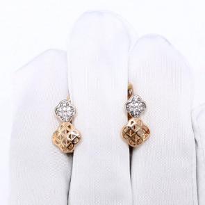 Золотые серьги ЮЗ Корона с фианитом К1-С5847 фото