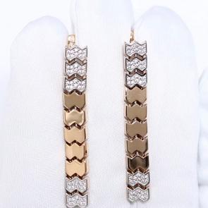 Золотые серьги ЮЗ Корона с фианитом К1-С5912 фото