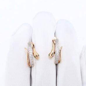 Золотые серьги Символ года Змея ЮЗ Корона с фианитом К1-С5954 фото