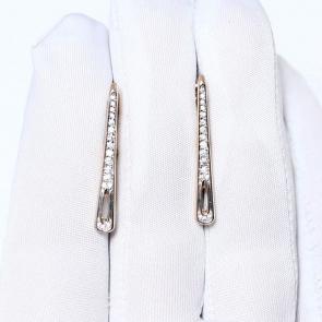 Золотые серьги ЮЗ Корона с фианитом К1-С5959 фото