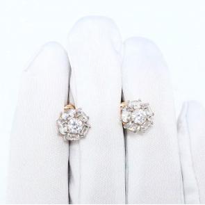 Золотые серьги ЮЗ Корона с фианитом К1-С5978 фото