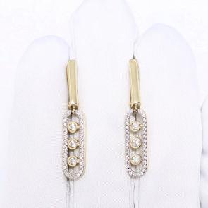 Серьги из лимонного золота ЮЗ Корона с фианитом К1-С6024л фото