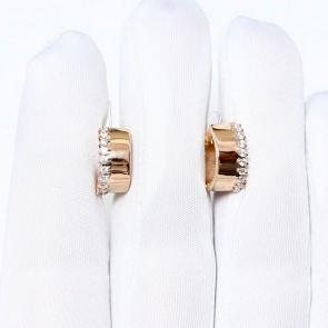 Золотые серьги ЮЗ Корона с фианитом К1-С6038 фото