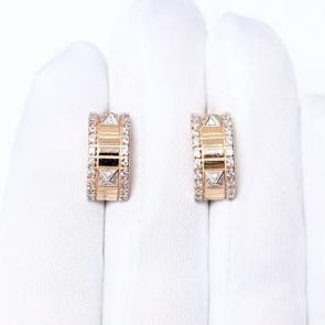 Золотые серьги ЮЗ Корона с фианитом К1-С6057 фото