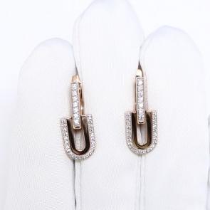 Золотые серьги ЮЗ Корона с фианитом К1-С6083 фото