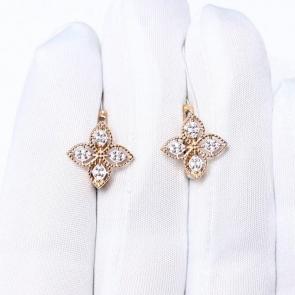 Золотые серьги ЮЗ Корона с фианитом К1-С6109 фото