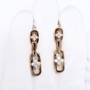 Золотые серьги ЮЗ Корона с фианитом К1-С6250 фото