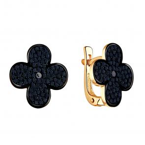 Золотые серьги ЮЗ Корона с фианитом К1-Сч5102 фото