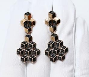 Золотые серьги ЮЗ Корона с фианитом К1-Сч5226 фото