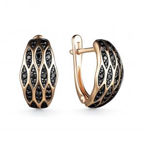 Золотые серьги ЮЗ Корона с фианитом К1-Сч5901 фото