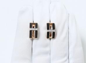 Золотые серьги ЮЗ Корона с фианитом К1-Счб5257 фото