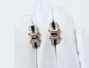 Золотые серьги ЮЗ Корона с фианитом К1-Счб5300 фото