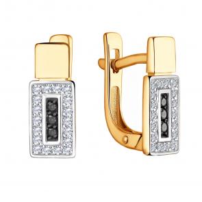 Золотые серьги ЮЗ Корона с фианитом К1-Счб5452 фото