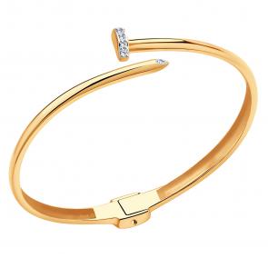 Золотой браслет ЮЗ Корона с фианитом К1-бр1187 фото