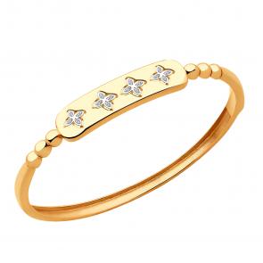 Золотой браслет ЮЗ Корона с фианитом К1-бр5490 фото