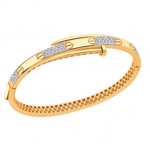 Золотой браслет ЮЗ Корона с фианитом К1-бр5688 фото