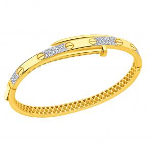 Браслет из лимонного золота ЮЗ Корона с фианитом К1-бр5688л фото