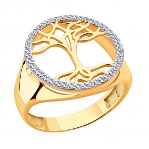 Золотое кольцо ЮЗ Корона с фианитом К1-к1385 фото