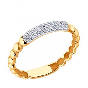 Золотое кольцо ЮЗ Корона с фианитом К1-к4265 фото