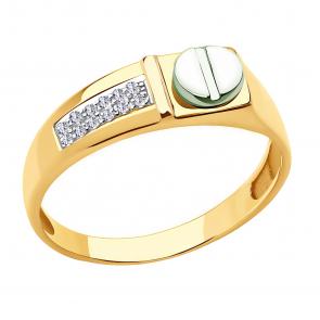 Золотое кольцо ЮЗ Корона с фианитом К1-к4303 фото