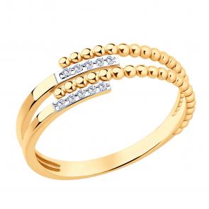 Золотое кольцо ЮЗ Корона с фианитом К1-к4688 фото
