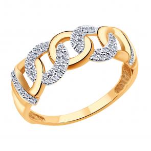 Золотое кольцо ЮЗ Корона с фианитом К1-к4700 фото