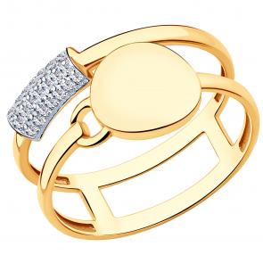 Золотое кольцо ЮЗ Корона с фианитом К1-к4944 фото