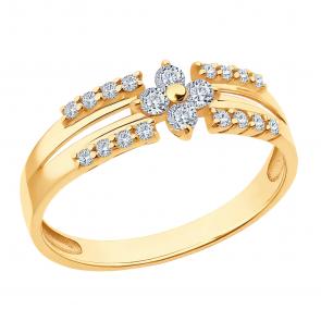 Золотое кольцо ЮЗ Корона с фианитом К1-к5517 фото