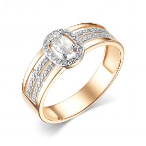 Золотое кольцо ЮЗ Корона с фианитом К1-к5519 фото