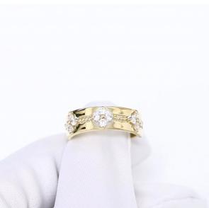 Кольцо из лимонного золота ЮЗ Корона с фианитом К1-к5548л фото