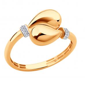 Золотое кольцо ЮЗ Корона с фианитом К1-к5562 фото
