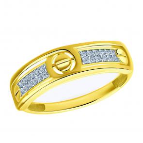 Кольцо из лимонного золота ЮЗ Корона с фианитом К1-к5588л фото