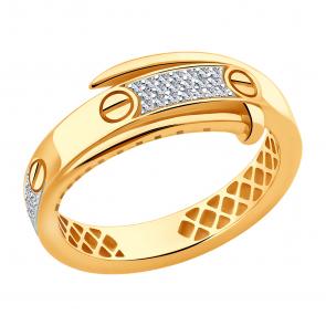 Золотое кольцо ЮЗ Корона с фианитом К1-к5688 фото