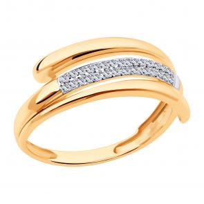 Золотое кольцо ЮЗ Корона с фианитом К1-к5719 фото