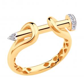 Золотое кольцо ЮЗ Корона с фианитом К1-к5761 фото