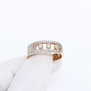 Золотое кольцо ЮЗ Корона с фианитом К1-К6024 фото