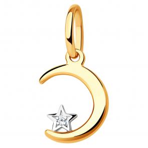 Золотая подвеска ЮЗ Корона с фианитом К1-п05-0079 фото