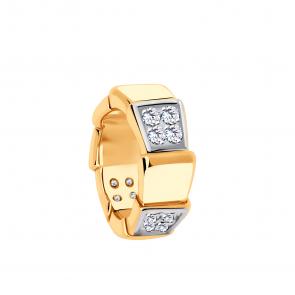 Золотая подвеска-шарм Символ года Змея ЮЗ Корона с фианитом К1-п1364 фото