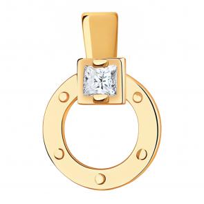 Золотая подвеска ЮЗ Корона с фианитом К1-п4174V62 фото