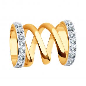 Золотая подвеска-шарм ЮЗ Корона с фианитом К1-п5728 фото