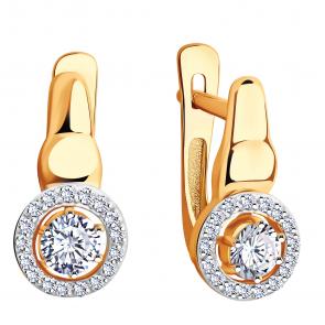 Золотые серьги ЮЗ Корона с фианитом К1-с0878V62 фото