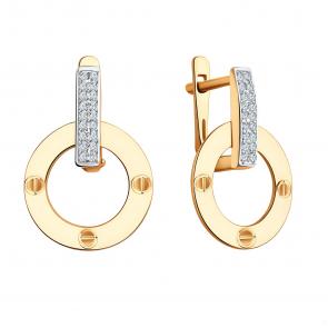 Золотые серьги ЮЗ Корона с фианитом К1-с1334 фото